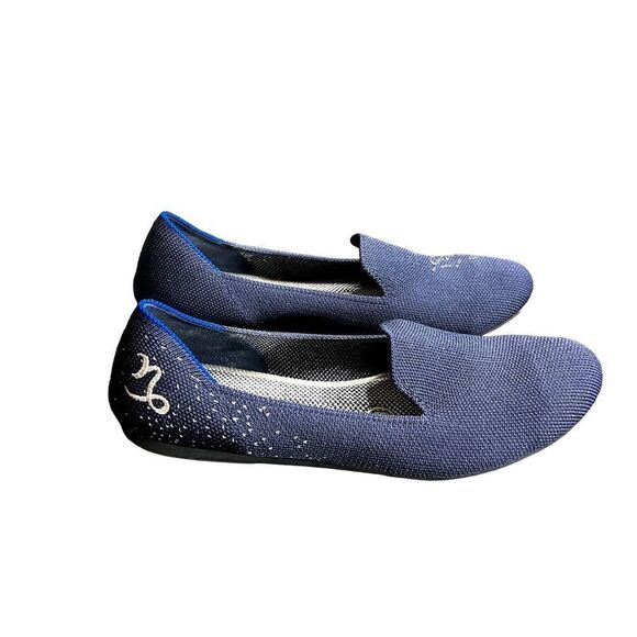 Rothy's Capricorn Knit Navy Flats Loafers from the Zodiac Collection Size 6 - Picture 5 of 7